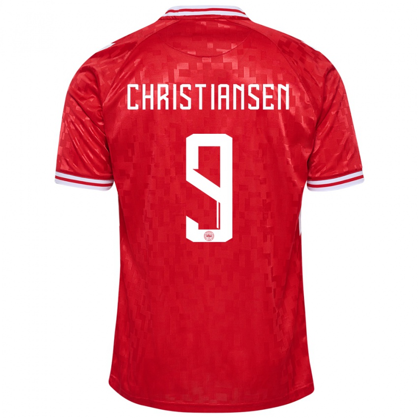 Kinder Dänemark Nanna Christiansen #9 Rot Heimtrikot Trikot 24-26 T-Shirt Österreich