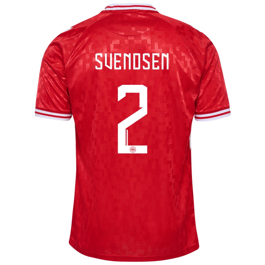 Kinder Dänemark Oliver Svendsen #2 Rot Heimtrikot Trikot 24-26 T-Shirt Österreich