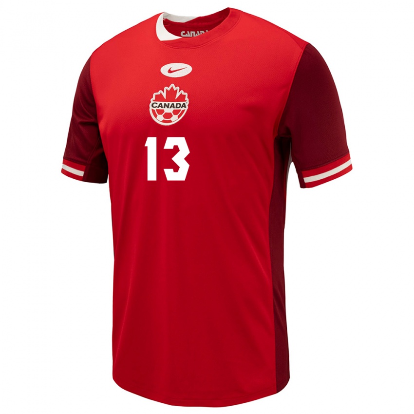 Kinder Kanada Derek Cornelius #13 Rot Heimtrikot Trikot 24-26 T-Shirt Österreich