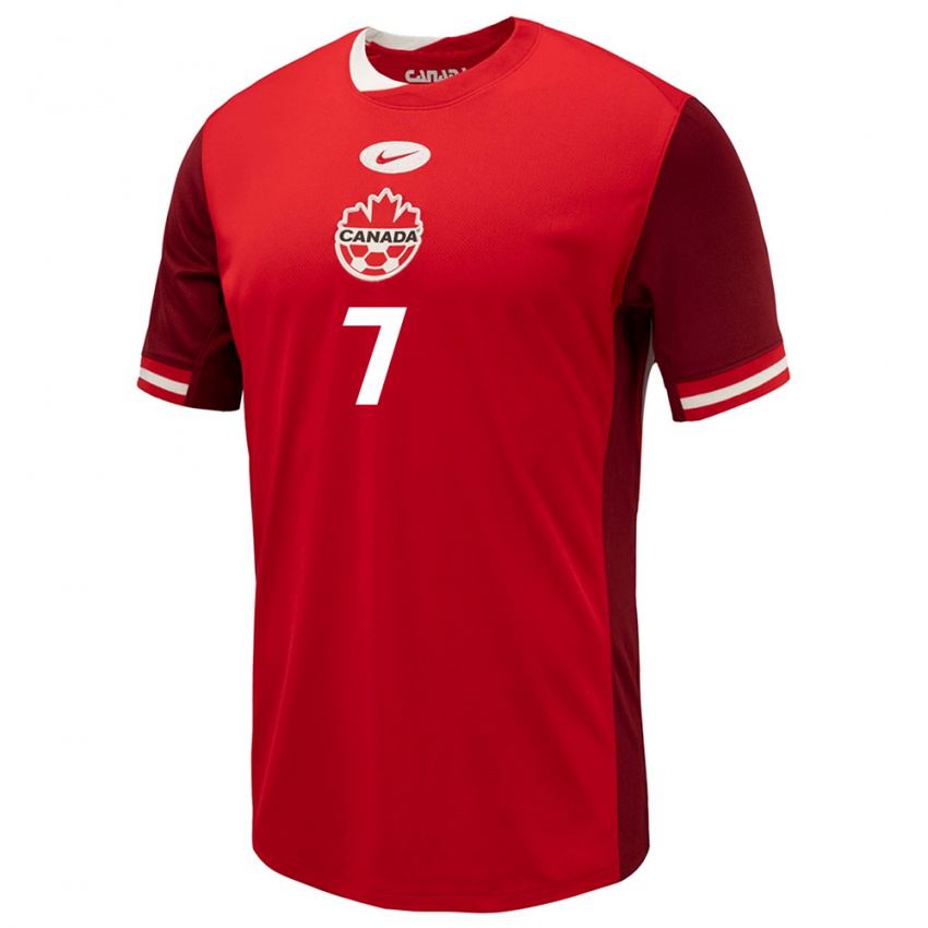 Kinder Kanada Jean Aniel Assi #7 Rot Heimtrikot Trikot 24-26 T-Shirt Österreich