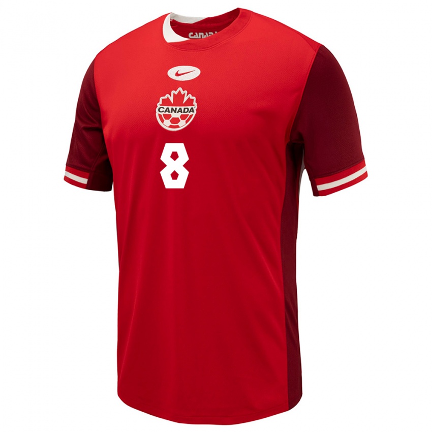 Kinder Kanada Rida Zouhir #8 Rot Heimtrikot Trikot 24-26 T-Shirt Österreich