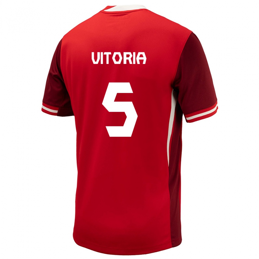 Kinder Kanada Steven Vitoria #5 Rot Heimtrikot Trikot 24-26 T-Shirt Österreich