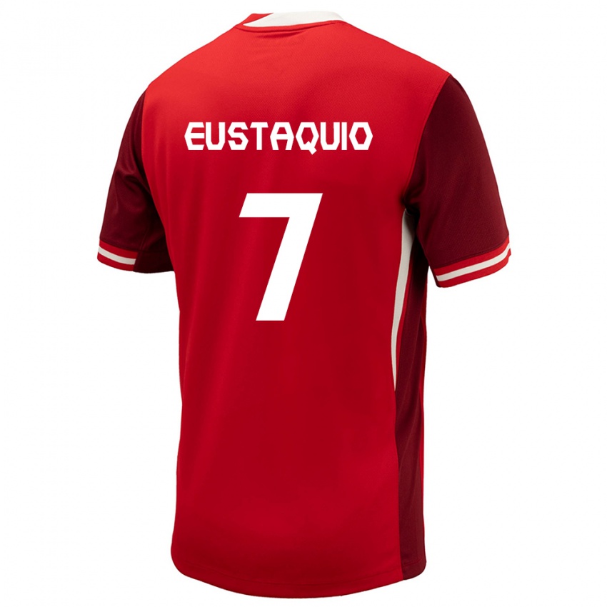 Kinder Kanada Stephen Eustaquio #7 Rot Heimtrikot Trikot 24-26 T-Shirt Österreich