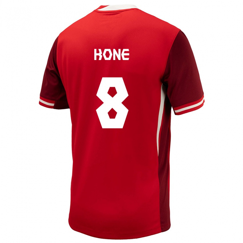 Kinder Kanada Ismael Kone #8 Rot Heimtrikot Trikot 24-26 T-Shirt Österreich