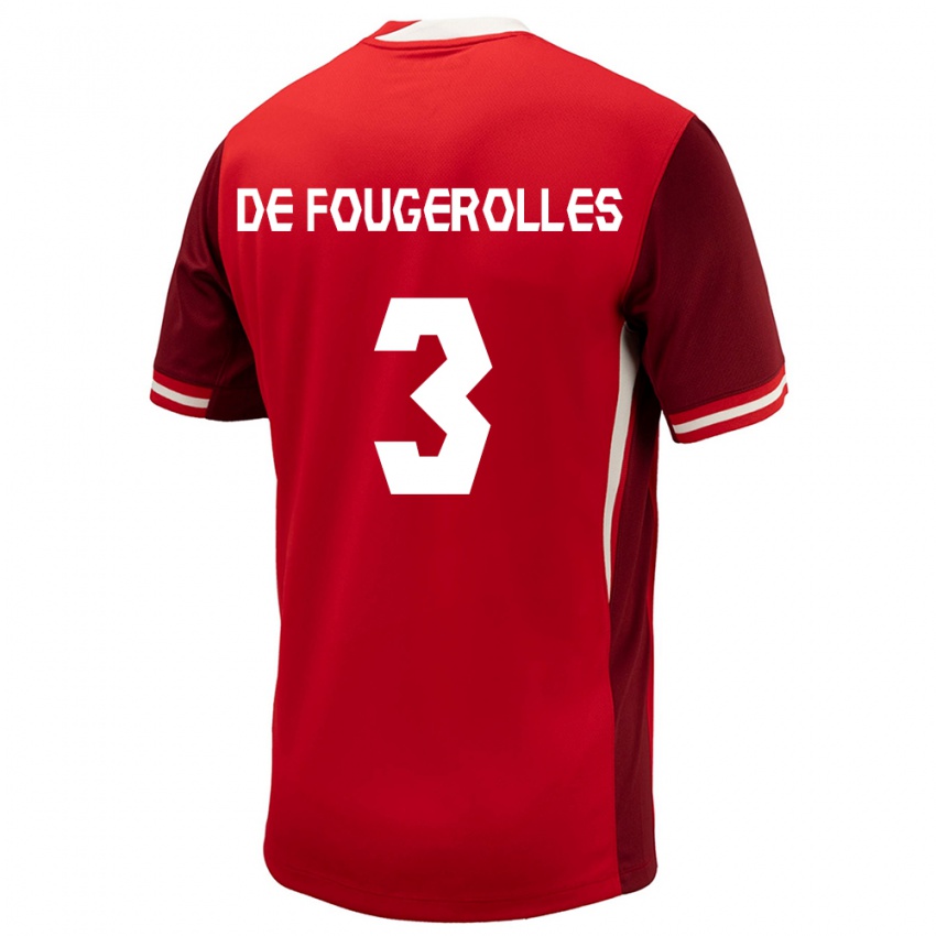 Kinder Kanada Luc De Fougerolles #3 Rot Heimtrikot Trikot 24-26 T-Shirt Österreich