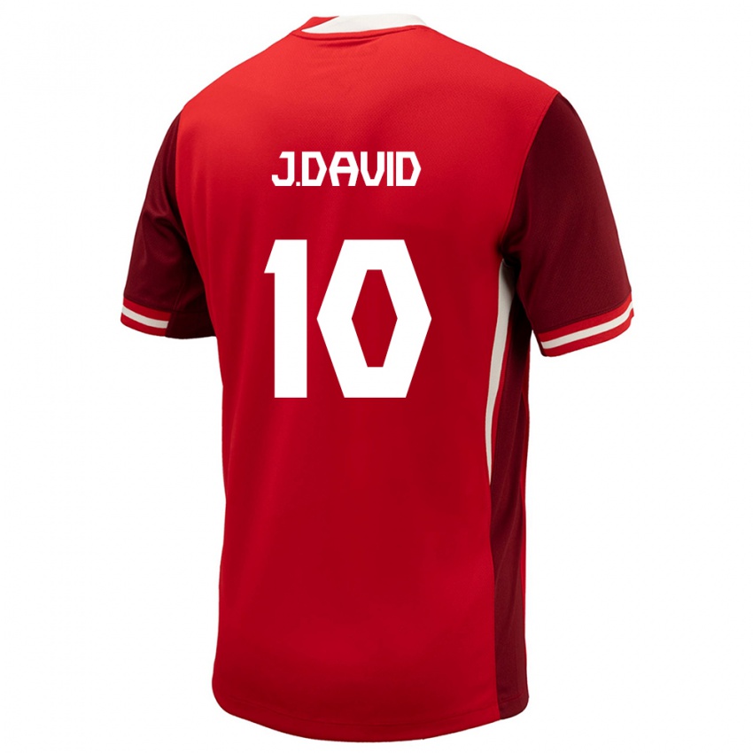 Kinder Kanada Jonathan David #10 Rot Heimtrikot Trikot 24-26 T-Shirt Österreich