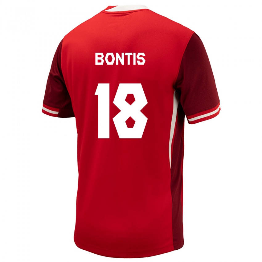 Kinder Kanada Dino Bontis #18 Rot Heimtrikot Trikot 24-26 T-Shirt Österreich