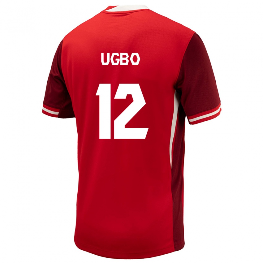 Kinder Kanada Ike Ugbo #12 Rot Heimtrikot Trikot 24-26 T-Shirt Österreich