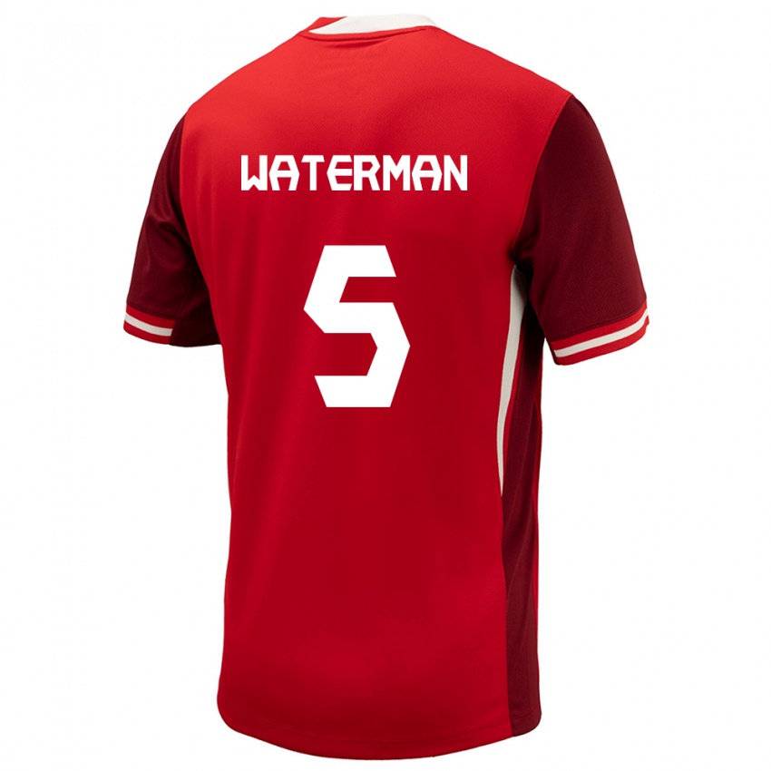 Kinder Kanada Joel Waterman #5 Rot Heimtrikot Trikot 24-26 T-Shirt Österreich