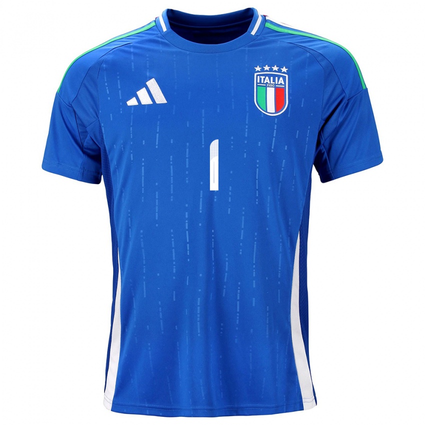 Kinder Italien Gianluigi Donnarumma #1 Blau Heimtrikot Trikot 24-26 T-Shirt Österreich