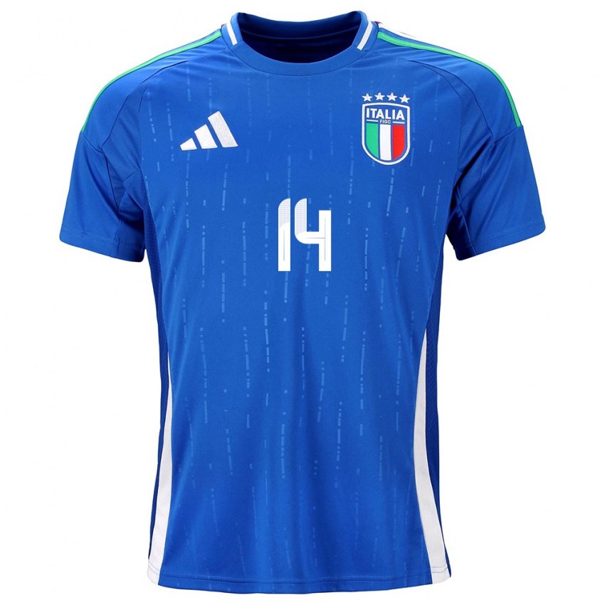 Kinder Italien Federico Chiesa #14 Blau Heimtrikot Trikot 24-26 T-Shirt Österreich