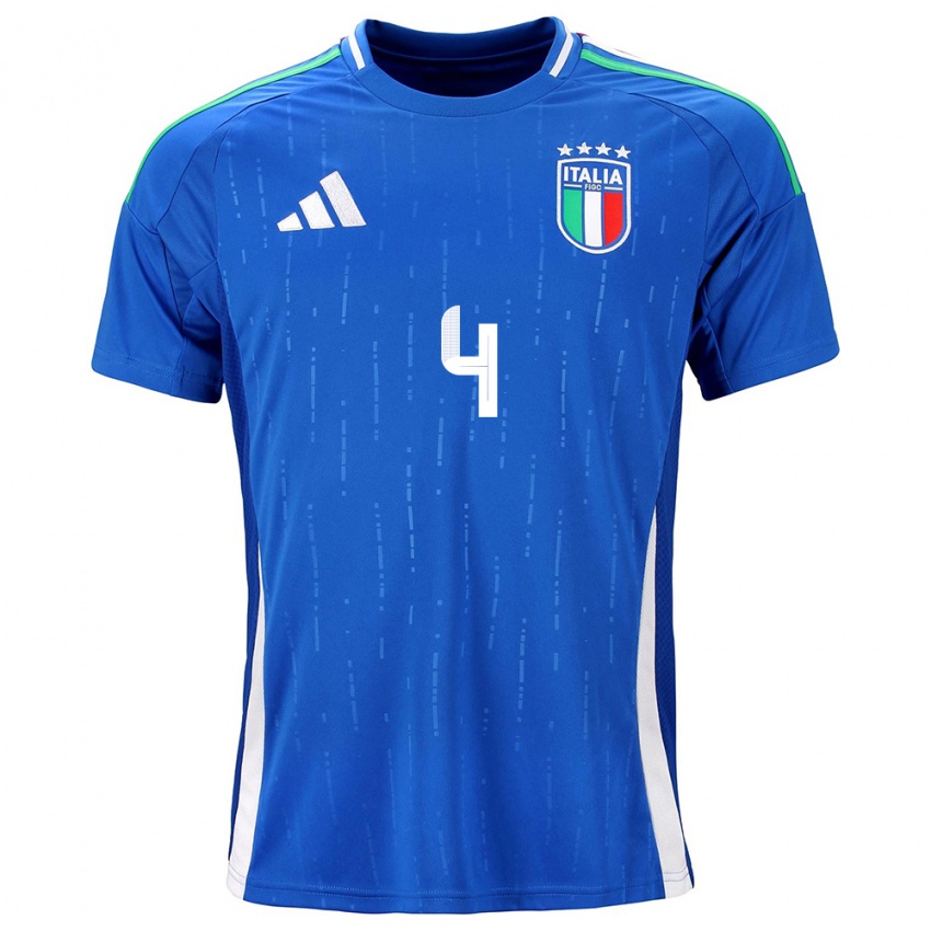 Kinder Italien Alessandro Buongiorno #4 Blau Heimtrikot Trikot 24-26 T-Shirt Österreich