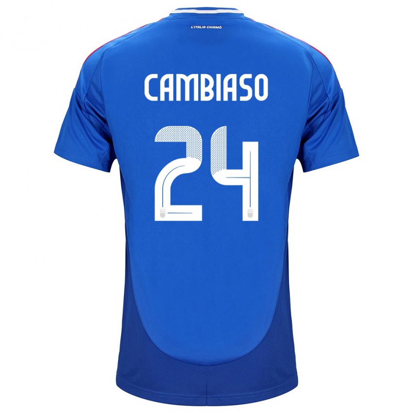 Kinder Italien Andrea Cambiaso #24 Blau Heimtrikot Trikot 24-26 T-Shirt Österreich