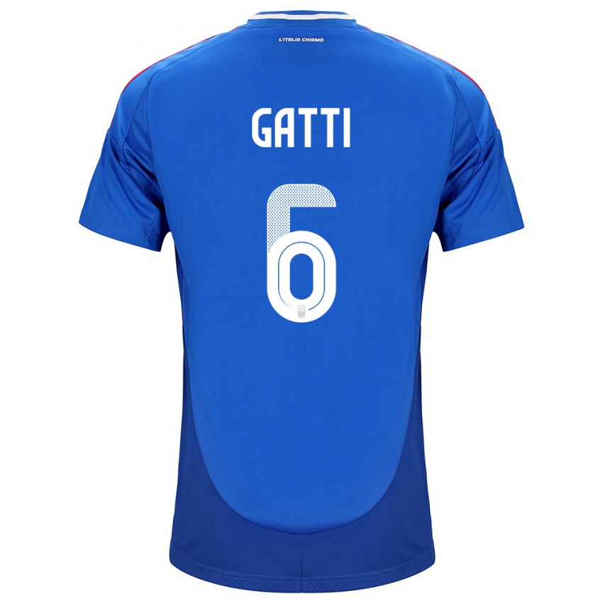 Kinder Italien Federico Gatti #6 Blau Heimtrikot Trikot 24-26 T-Shirt Österreich