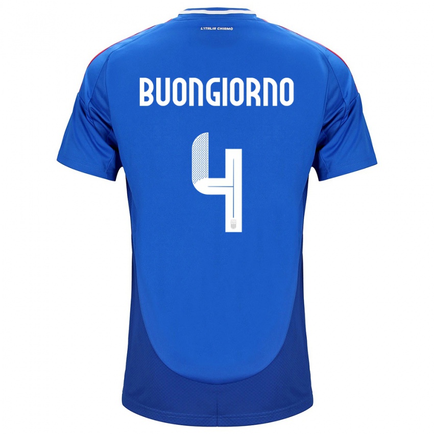 Kinder Italien Alessandro Buongiorno #4 Blau Heimtrikot Trikot 24-26 T-Shirt Österreich