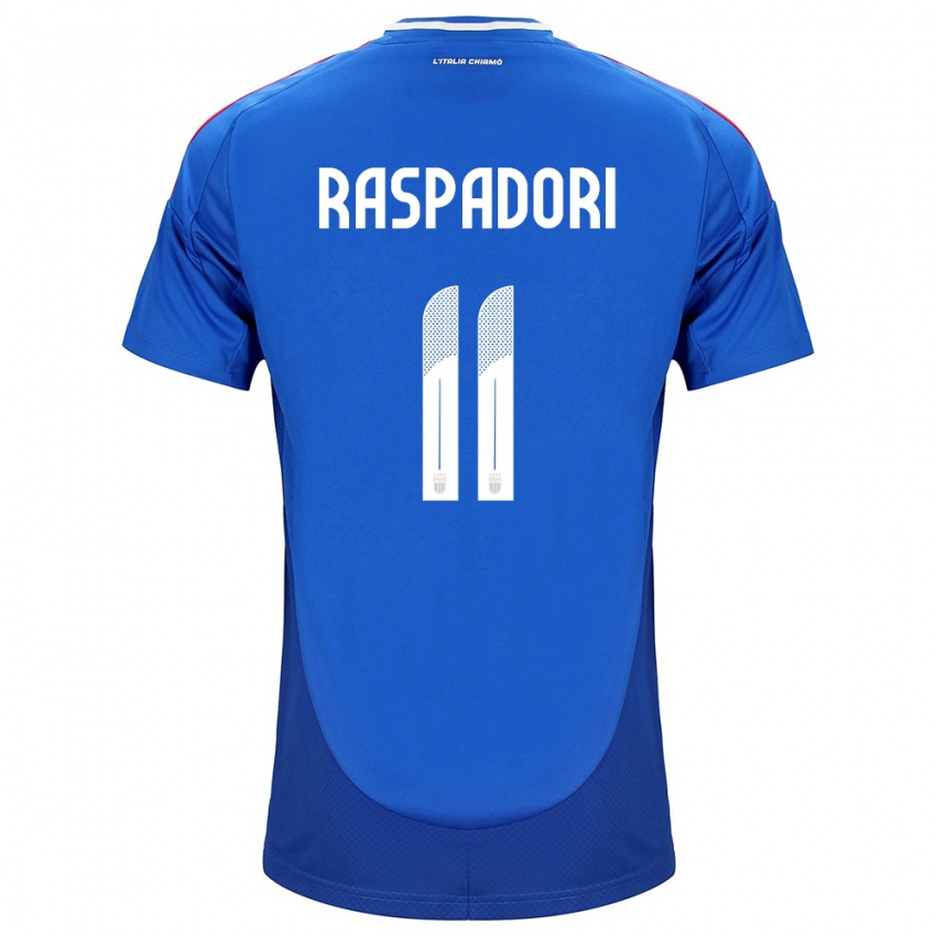 Kinder Italien Giacomo Raspadori #11 Blau Heimtrikot Trikot 24-26 T-Shirt Österreich