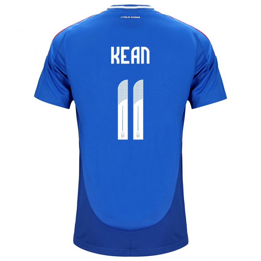 Kinder Italien Moise Kean #11 Blau Heimtrikot Trikot 24-26 T-Shirt Österreich