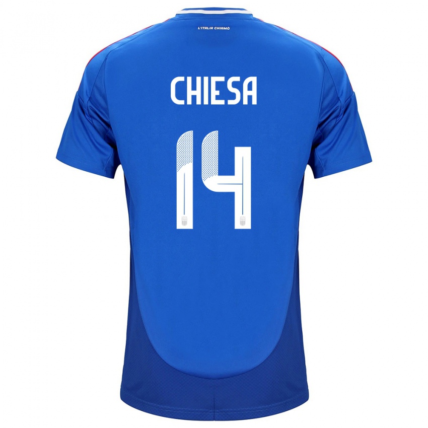 Kinder Italien Federico Chiesa #14 Blau Heimtrikot Trikot 24-26 T-Shirt Österreich