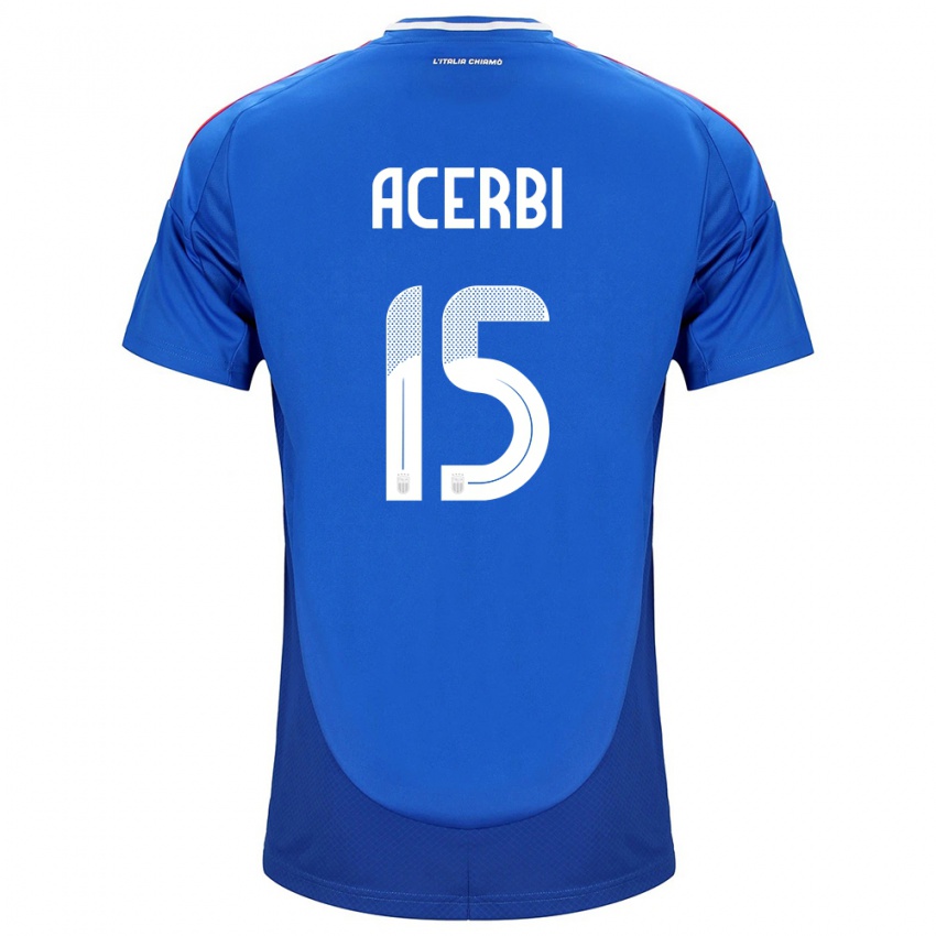 Kinder Italien Francesco Acerbi #15 Blau Heimtrikot Trikot 24-26 T-Shirt Österreich