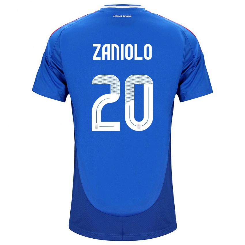 Kinder Italien Nicolò Zaniolo #20 Blau Heimtrikot Trikot 24-26 T-Shirt Österreich