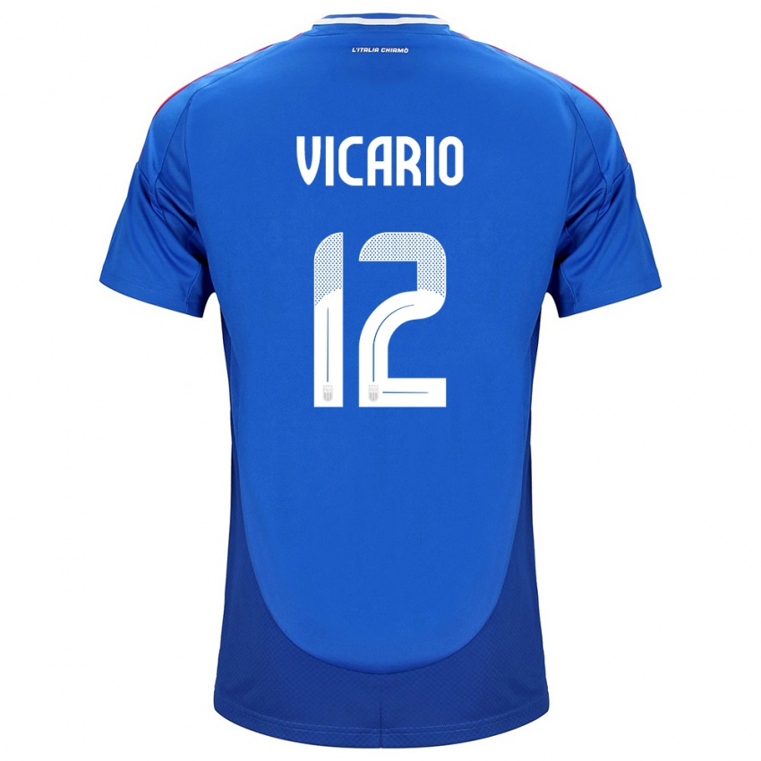 Kinder Italien Guglielmo Vicario #12 Blau Heimtrikot Trikot 24-26 T-Shirt Österreich