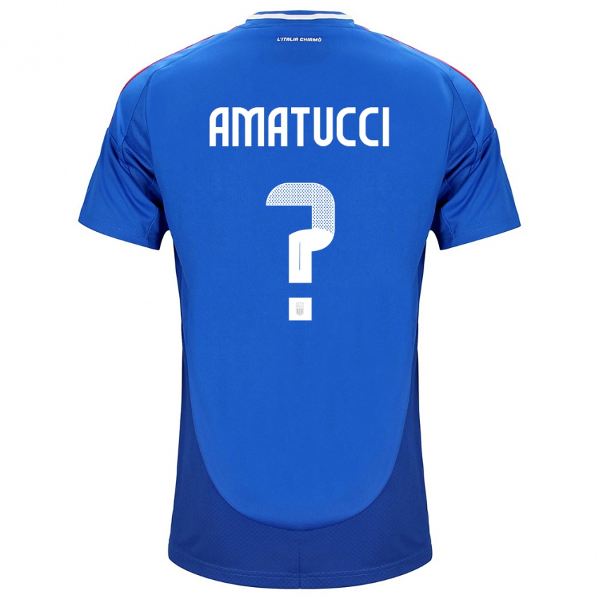 Kinder Italien Lorenzo Amatucci #0 Blau Heimtrikot Trikot 24-26 T-Shirt Österreich