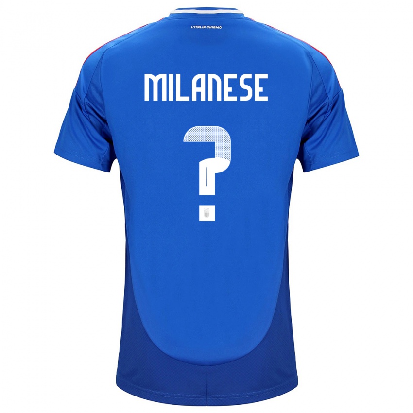 Kinder Italien Tommaso Milanese #0 Blau Heimtrikot Trikot 24-26 T-Shirt Österreich