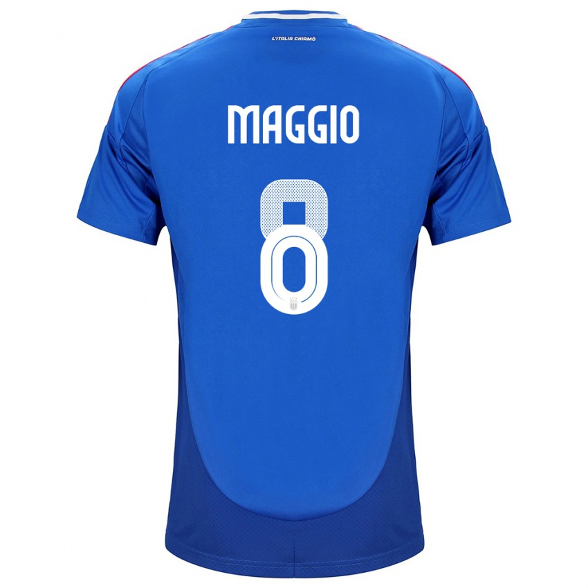 Kinder Italien Luca Di Maggio #8 Blau Heimtrikot Trikot 24-26 T-Shirt Österreich