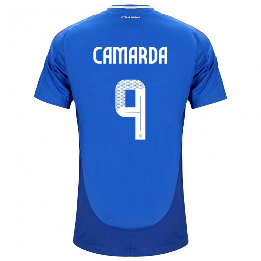 Kinder Italien Francesco Camarda #9 Blau Heimtrikot Trikot 24-26 T-Shirt Österreich