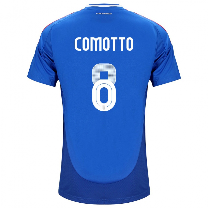 Kinder Italien Christian Comotto #8 Blau Heimtrikot Trikot 24-26 T-Shirt Österreich