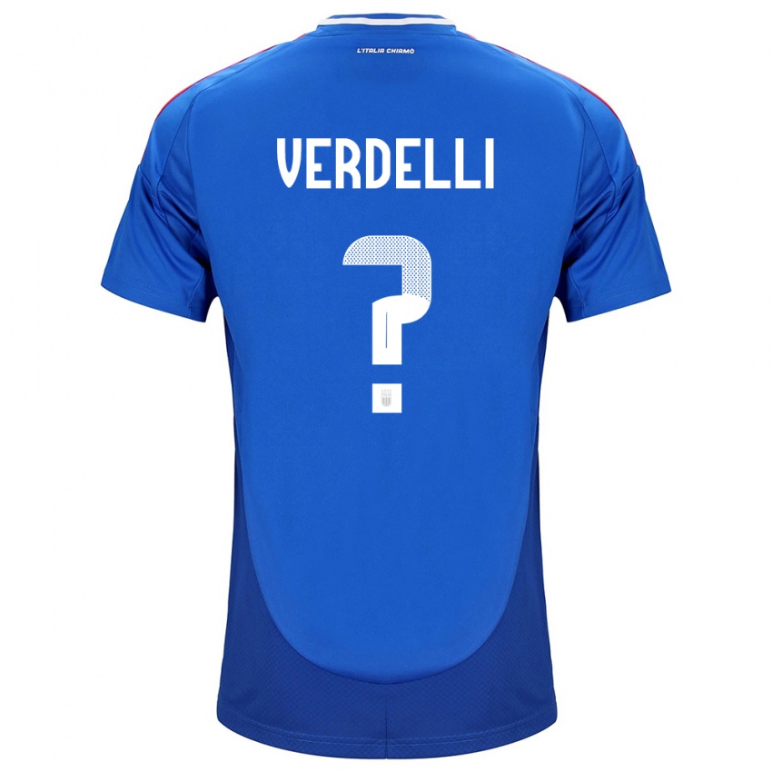 Kinder Italien Davide Verdelli #0 Blau Heimtrikot Trikot 24-26 T-Shirt Österreich