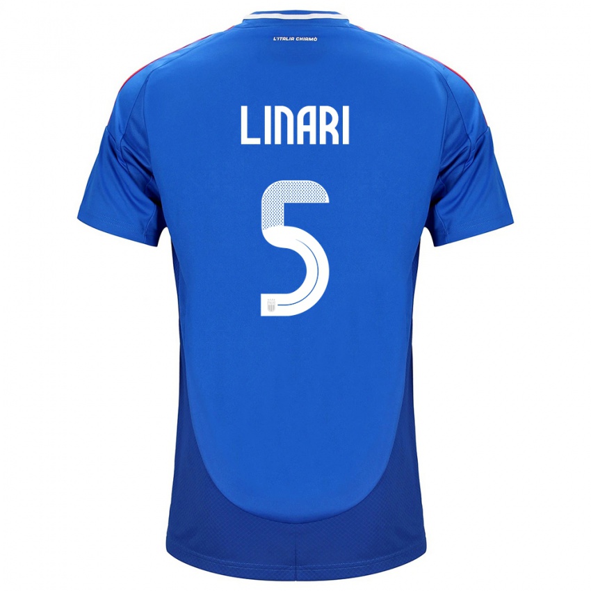 Kinder Italien Elena Linari #5 Blau Heimtrikot Trikot 24-26 T-Shirt Österreich