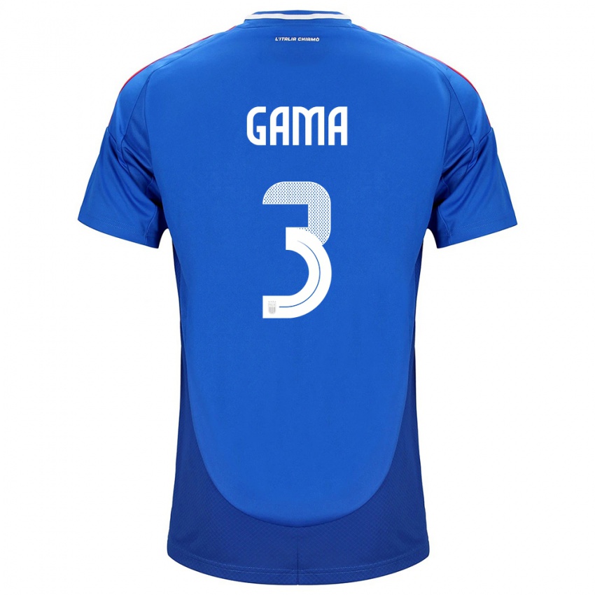 Kinder Italien Sara Gama #3 Blau Heimtrikot Trikot 24-26 T-Shirt Österreich