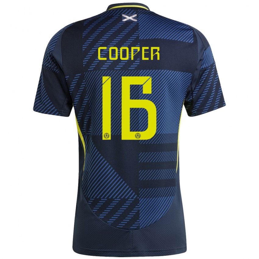 Kinder Schottland Liam Cooper #16 Dunkelblau Heimtrikot Trikot 24-26 T-Shirt Österreich