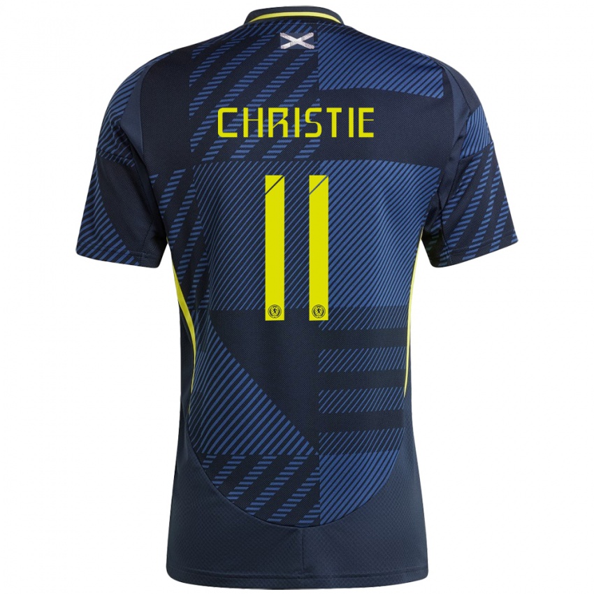 Kinder Schottland Ryan Christie #11 Dunkelblau Heimtrikot Trikot 24-26 T-Shirt Österreich