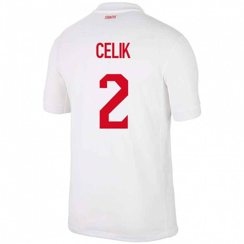 Kinder Türkei Zeki Çelik #2 Weiß Heimtrikot Trikot 24-26 T-Shirt Österreich