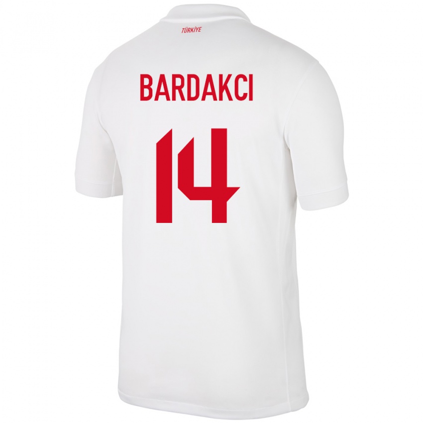 Kinder Türkei Abdülkerim Bardakcı #14 Weiß Heimtrikot Trikot 24-26 T-Shirt Österreich