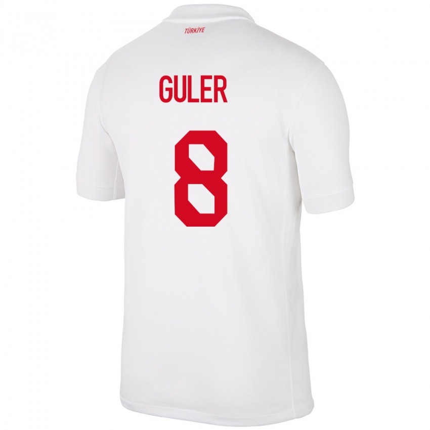 Kinder Türkei Arda Güler #8 Weiß Heimtrikot Trikot 24-26 T-Shirt Österreich