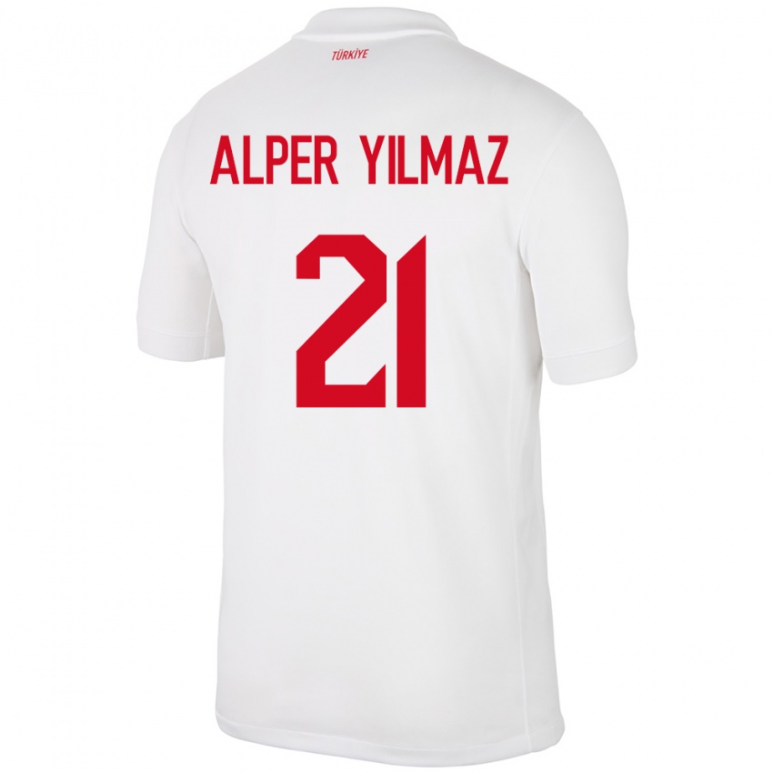 Kinder Türkei Barış Alper Yılmaz #21 Weiß Heimtrikot Trikot 24-26 T-Shirt Österreich