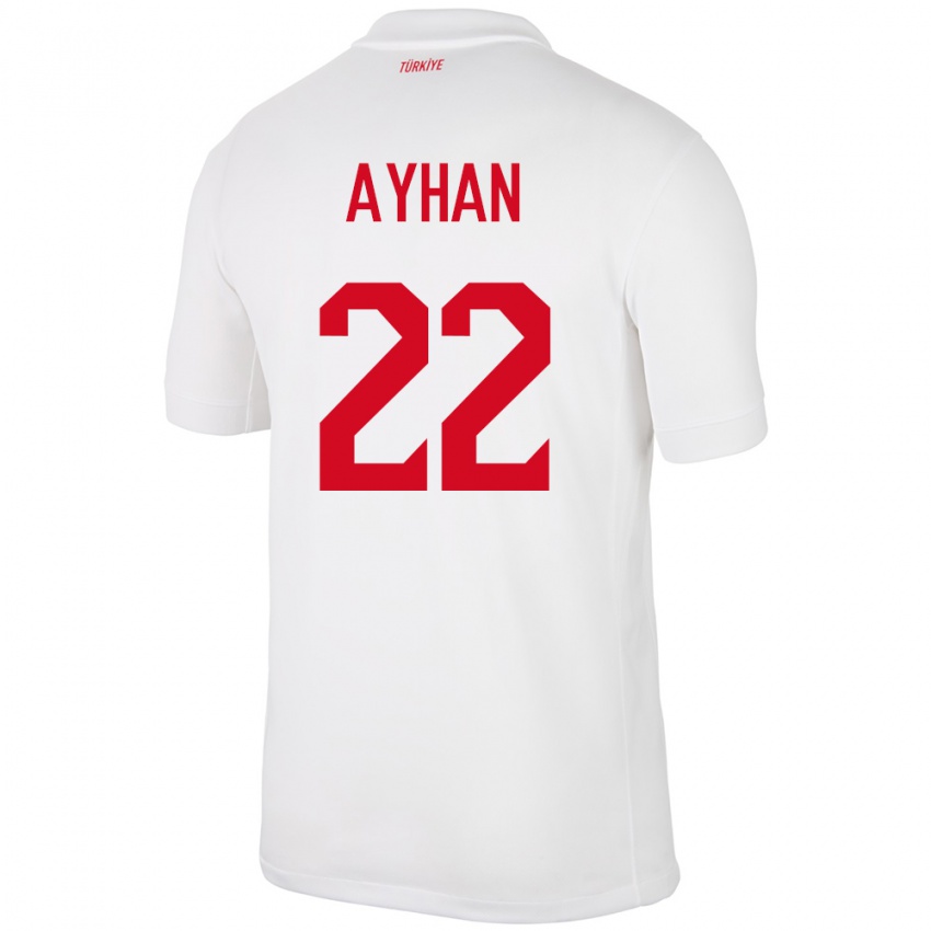 Kinder Türkei Kaan Ayhan #22 Weiß Heimtrikot Trikot 24-26 T-Shirt Österreich