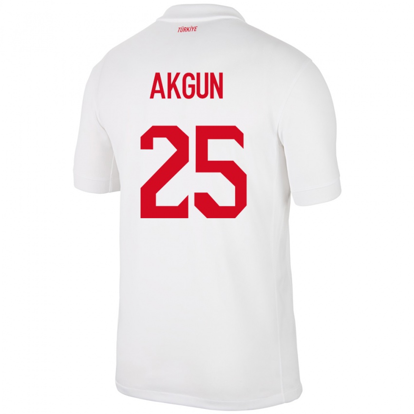 Kinder Türkei Yunus Akgün #25 Weiß Heimtrikot Trikot 24-26 T-Shirt Österreich