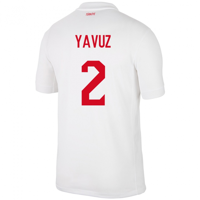 Kinder Türkei Batuhan Yavuz #2 Weiß Heimtrikot Trikot 24-26 T-Shirt Österreich