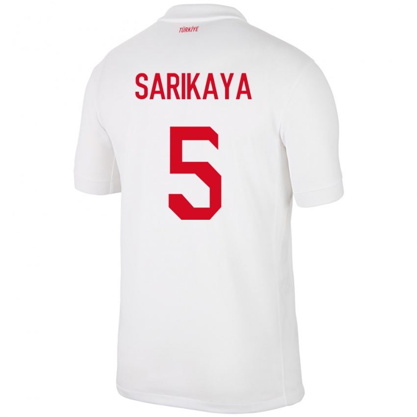 Kinder Türkei Efe Sarıkaya #5 Weiß Heimtrikot Trikot 24-26 T-Shirt Österreich