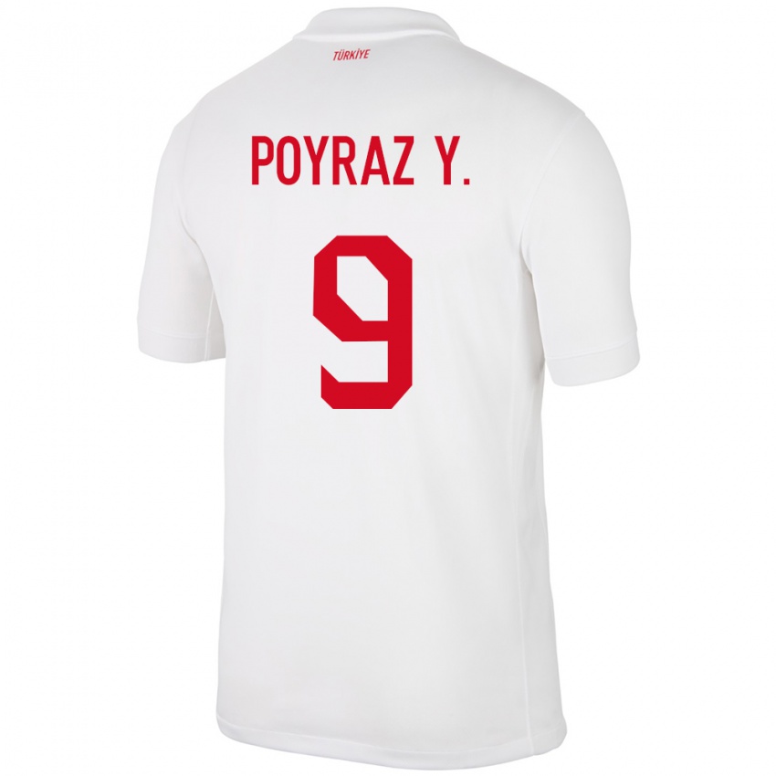 Kinder Türkei Poyraz Yıldırım #9 Weiß Heimtrikot Trikot 24-26 T-Shirt Österreich