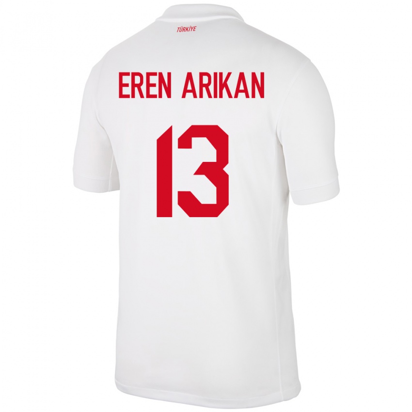 Kinder Türkei Muhammed Eren Arıkan #13 Weiß Heimtrikot Trikot 24-26 T-Shirt Österreich