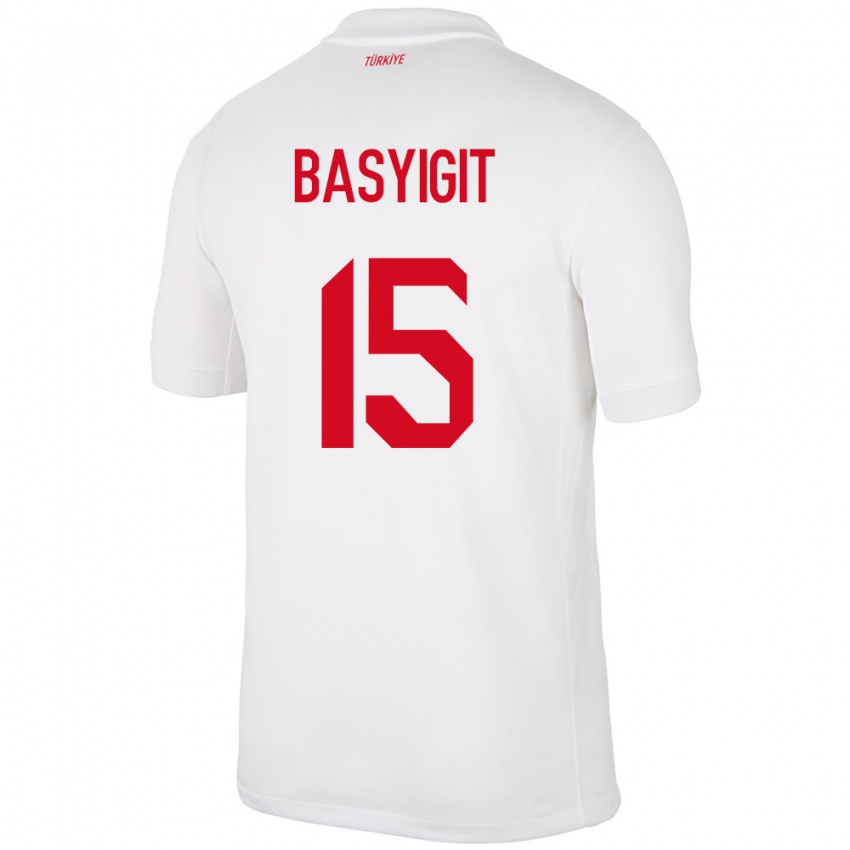 Kinder Türkei Emirhan Başyiğit #15 Weiß Heimtrikot Trikot 24-26 T-Shirt Österreich