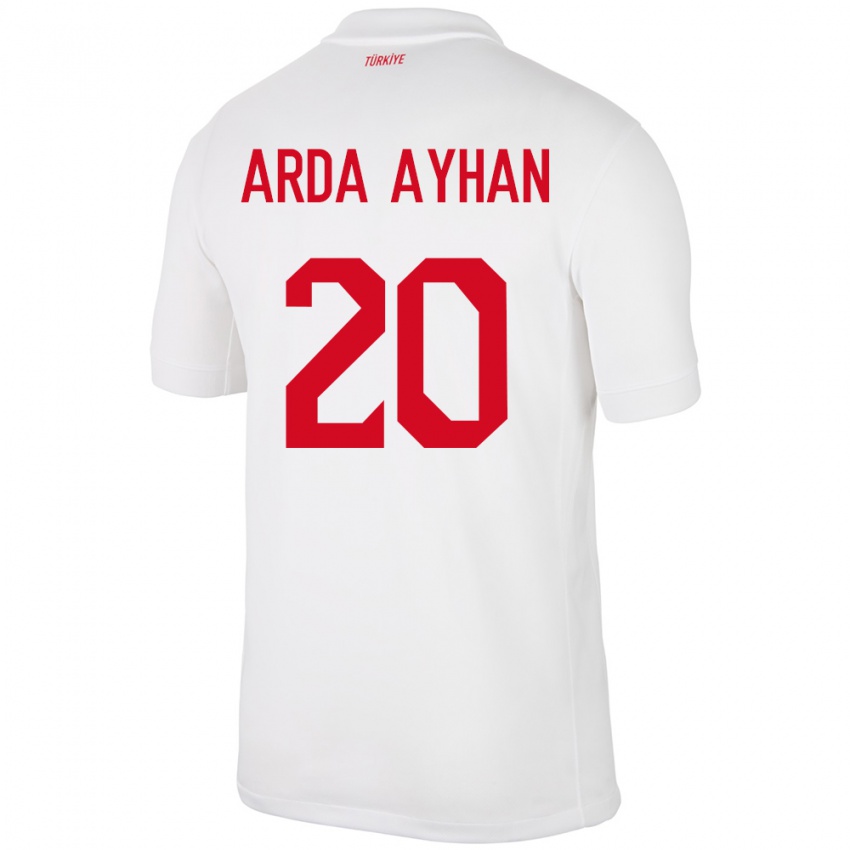 Kinder Türkei Murat Arda Ayhan #20 Weiß Heimtrikot Trikot 24-26 T-Shirt Österreich