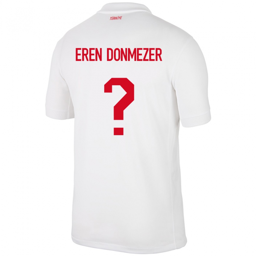 Kinder Türkei Deniz Eren Dönmezer #0 Weiß Heimtrikot Trikot 24-26 T-Shirt Österreich