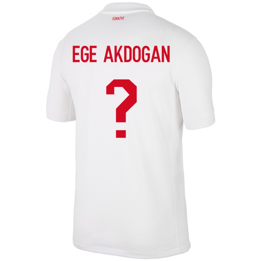 Kinder Türkei Hasan Ege Akdoğan #0 Weiß Heimtrikot Trikot 24-26 T-Shirt Österreich