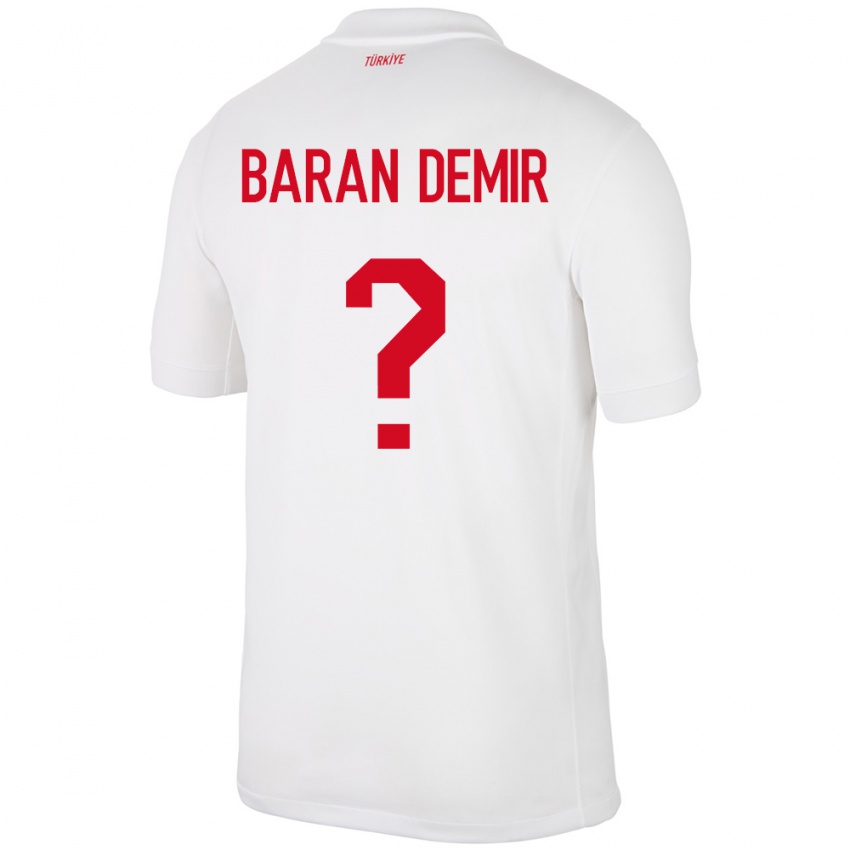 Kinder Türkei Tuna Baran Demir #0 Weiß Heimtrikot Trikot 24-26 T-Shirt Österreich